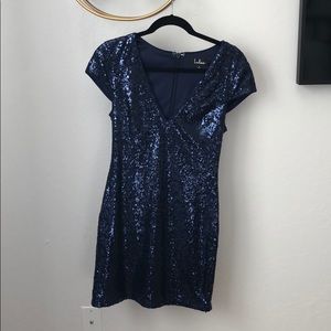Navy sequin dress